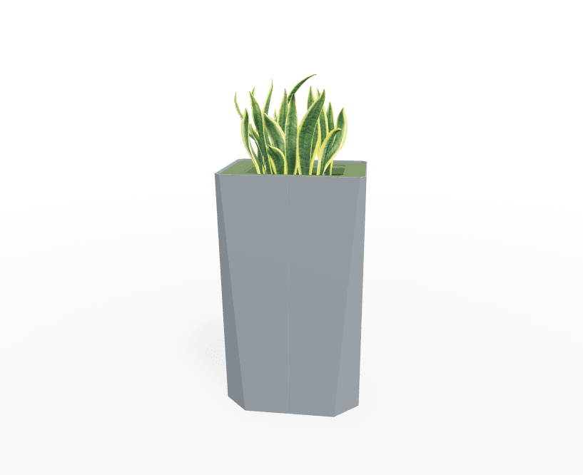 Magnuson KST - 1612L - H - PL High Kastan Rectangular Painted Steel Planter with Aluminum Top and Sealed Internal Liner (MAG - KST - 1612L - H - PL - XXX) - SchoolOutlet