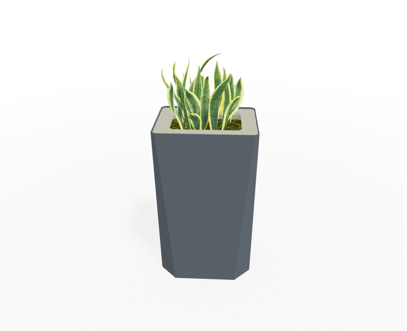 Magnuson KST - 1612L - H - PL High Kastan Rectangular Painted Steel Planter with Aluminum Top and Sealed Internal Liner (MAG - KST - 1612L - H - PL - XXX) - SchoolOutlet