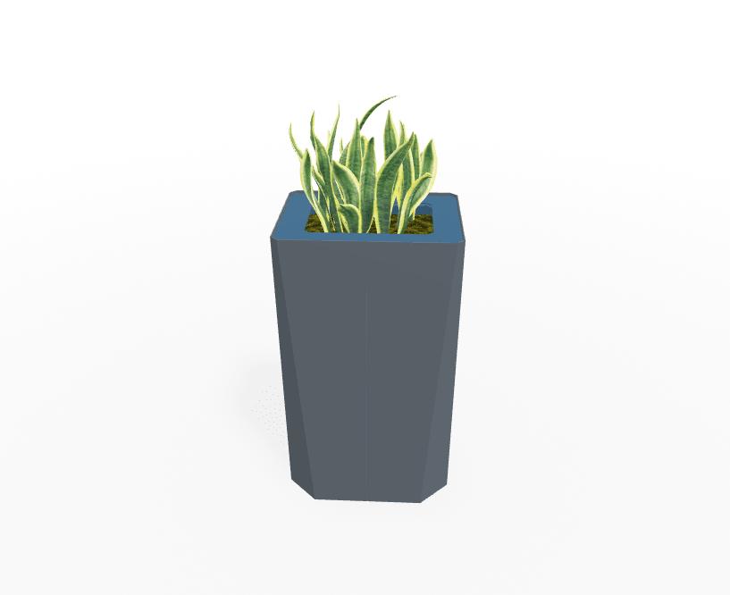 Magnuson KST - 1612L - H - PL High Kastan Rectangular Painted Steel Planter with Aluminum Top and Sealed Internal Liner (MAG - KST - 1612L - H - PL - XXX) - SchoolOutlet