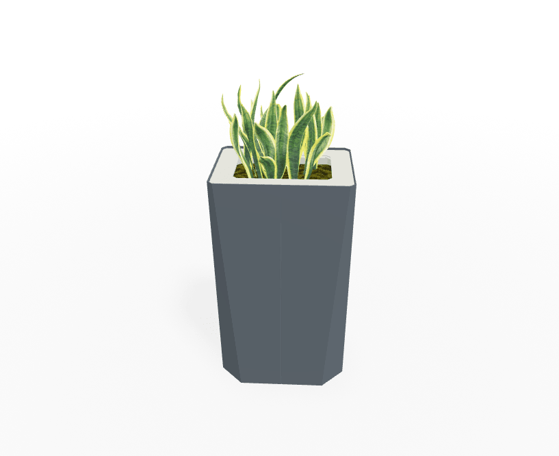 Magnuson KST - 1612L - H - PL High Kastan Rectangular Painted Steel Planter with Aluminum Top and Sealed Internal Liner (MAG - KST - 1612L - H - PL - XXX) - SchoolOutlet