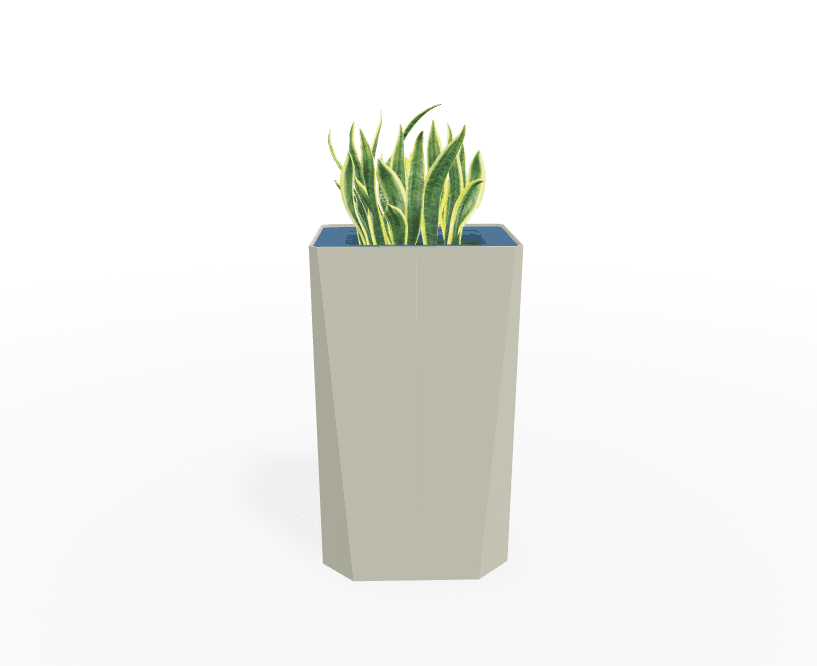 Magnuson KST - 1612L - H - PL High Kastan Rectangular Painted Steel Planter with Aluminum Top and Sealed Internal Liner (MAG - KST - 1612L - H - PL - XXX) - SchoolOutlet