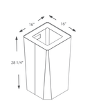 Magnuson KASTA KST - 1616L 30 - Gallon Square Powder - Coated Steel Waste Receptacle with Architectural Faceted Design (MAG - KST - 1616L) - SchoolOutlet