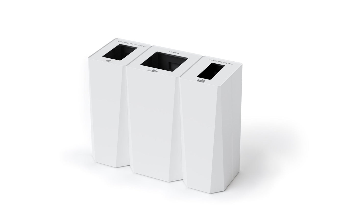 Magnuson KASTA KST - 1616L 30 - Gallon Square Powder - Coated Steel Waste Receptacle with Architectural Faceted Design (MAG - KST - 1616L) - SchoolOutlet