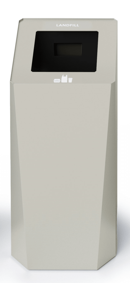 Magnuson KASTA KST - 1616L 30 - Gallon Square Powder - Coated Steel Waste Receptacle with Architectural Faceted Design (MAG - KST - 1616L) - SchoolOutlet