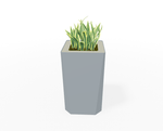 Magnuson KST - 1616L - H - PL High Square Painted Steel Planter with Aluminum Top and Sealed Internal Liner (MAG - KST - 1616L - H - PL - XXX) - SchoolOutlet