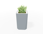 Magnuson KST - 1616L - H - PL High Square Painted Steel Planter with Aluminum Top and Sealed Internal Liner (MAG - KST - 1616L - H - PL - XXX) - SchoolOutlet