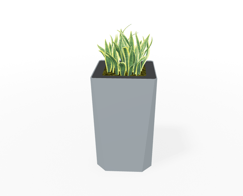 Magnuson KST - 1616L - H - PL High Square Painted Steel Planter with Aluminum Top and Sealed Internal Liner (MAG - KST - 1616L - H - PL - XXX) - SchoolOutlet