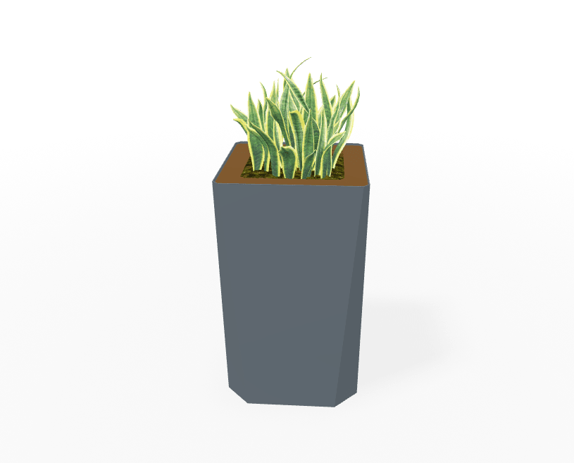 Magnuson KST - 1616L - H - PL High Square Painted Steel Planter with Aluminum Top and Sealed Internal Liner (MAG - KST - 1616L - H - PL - XXX) - SchoolOutlet