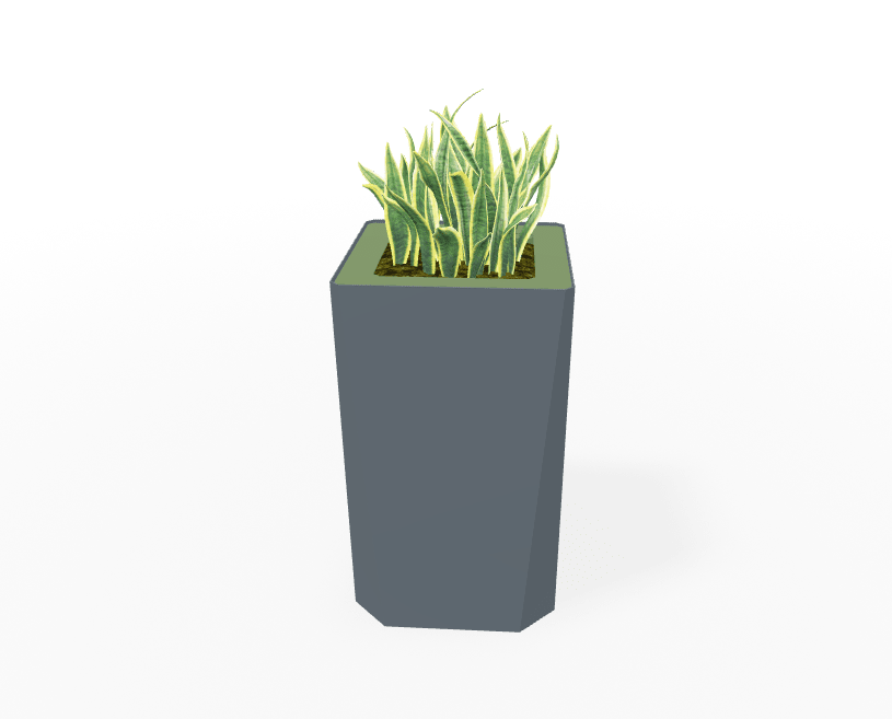 Magnuson KST - 1616L - H - PL High Square Painted Steel Planter with Aluminum Top and Sealed Internal Liner (MAG - KST - 1616L - H - PL - XXX) - SchoolOutlet