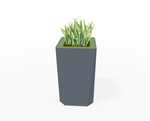 Magnuson KST - 1616L - H - PL High Square Painted Steel Planter with Aluminum Top and Sealed Internal Liner (MAG - KST - 1616L - H - PL - XXX) - SchoolOutlet