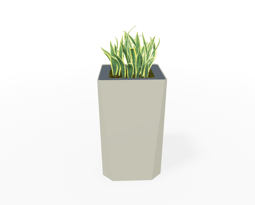 Magnuson KST - 1616L - H - PL High Square Painted Steel Planter with Aluminum Top and Sealed Internal Liner (MAG - KST - 1616L - H - PL - XXX) - SchoolOutlet