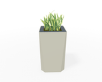 Magnuson KST - 1616L - H - PL High Square Painted Steel Planter with Aluminum Top and Sealed Internal Liner (MAG - KST - 1616L - H - PL - XXX) - SchoolOutlet