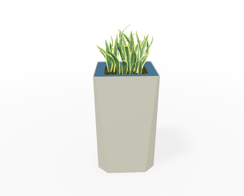Magnuson KST - 1616L - H - PL High Square Painted Steel Planter with Aluminum Top and Sealed Internal Liner (MAG - KST - 1616L - H - PL - XXX) - SchoolOutlet