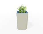 Magnuson KST - 1616L - H - PL High Square Painted Steel Planter with Aluminum Top and Sealed Internal Liner (MAG - KST - 1616L - H - PL - XXX) - SchoolOutlet