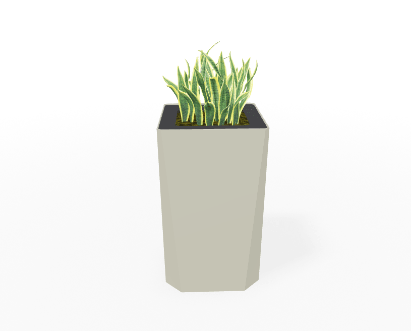 Magnuson KST - 1616L - H - PL High Square Painted Steel Planter with Aluminum Top and Sealed Internal Liner (MAG - KST - 1616L - H - PL - XXX) - SchoolOutlet