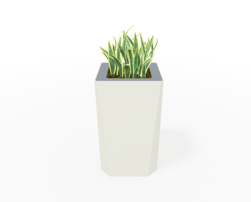 Magnuson KST - 1616L - H - PL High Square Painted Steel Planter with Aluminum Top and Sealed Internal Liner (MAG - KST - 1616L - H - PL - XXX) - SchoolOutlet