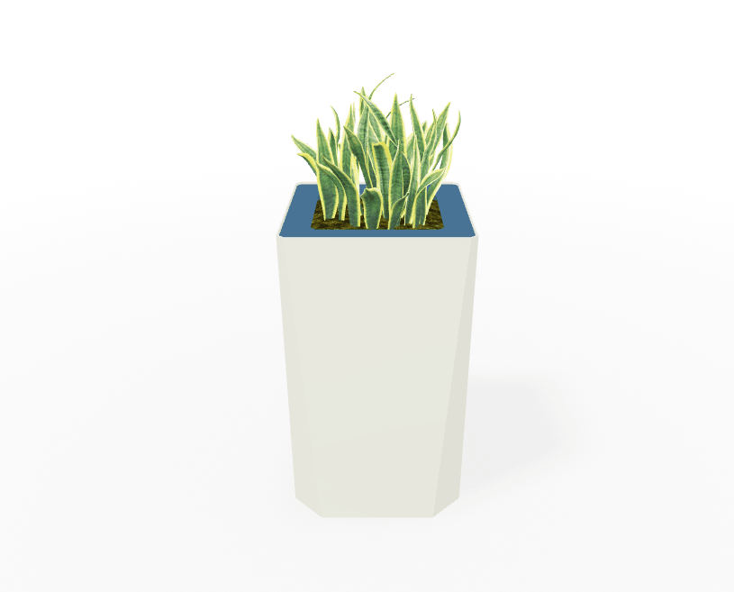 Magnuson KST - 1616L - H - PL High Square Painted Steel Planter with Aluminum Top and Sealed Internal Liner (MAG - KST - 1616L - H - PL - XXX) - SchoolOutlet