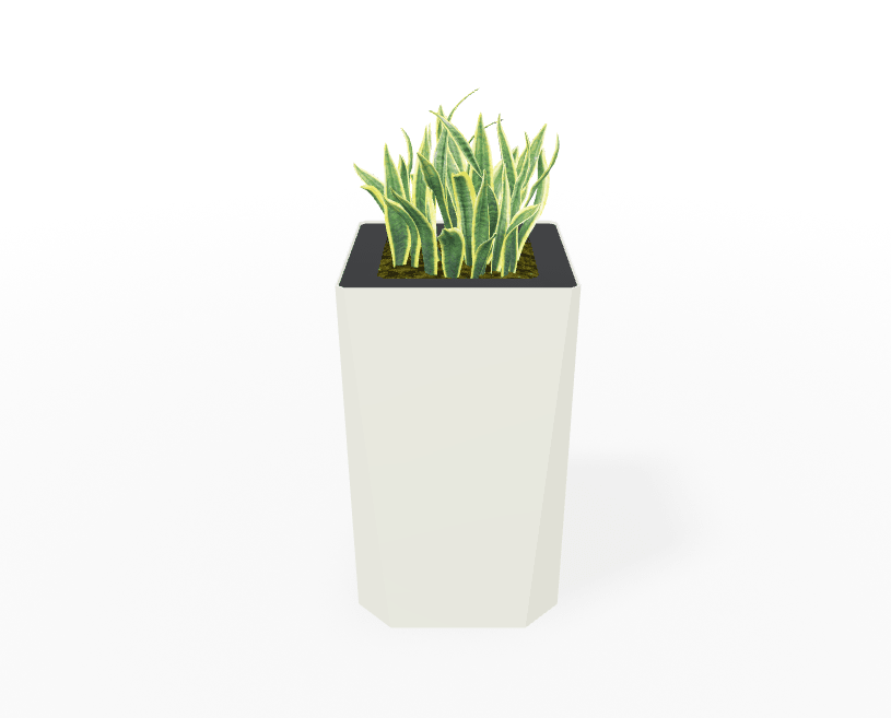 Magnuson KST - 1616L - H - PL High Square Painted Steel Planter with Aluminum Top and Sealed Internal Liner (MAG - KST - 1616L - H - PL - XXX) - SchoolOutlet