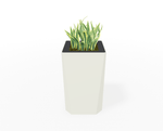 Magnuson KST - 1616L - H - PL High Square Painted Steel Planter with Aluminum Top and Sealed Internal Liner (MAG - KST - 1616L - H - PL - XXX) - SchoolOutlet