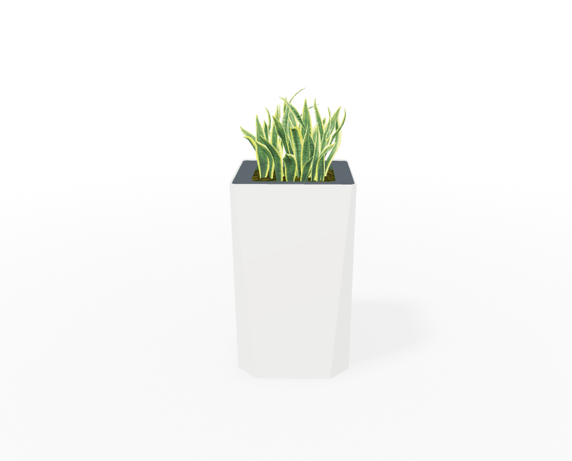Magnuson KST - 1616L - H - PL High Square Painted Steel Planter with Aluminum Top and Sealed Internal Liner (MAG - KST - 1616L - H - PL - XXX) - SchoolOutlet