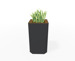 Magnuson KST - 1616L - H - PL High Square Painted Steel Planter with Aluminum Top and Sealed Internal Liner (MAG - KST - 1616L - H - PL - XXX) - SchoolOutlet