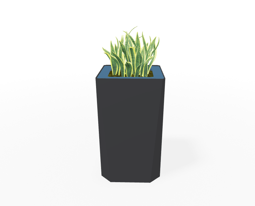 Magnuson KST - 1616L - H - PL High Square Painted Steel Planter with Aluminum Top and Sealed Internal Liner (MAG - KST - 1616L - H - PL - XXX) - SchoolOutlet