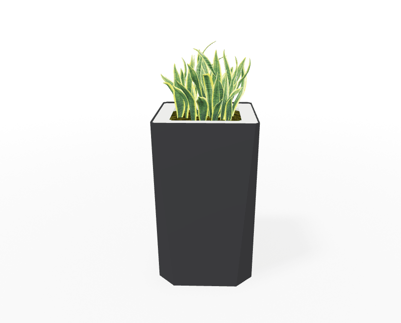 Magnuson KST - 1616L - H - PL High Square Painted Steel Planter with Aluminum Top and Sealed Internal Liner (MAG - KST - 1616L - H - PL - XXX) - SchoolOutlet