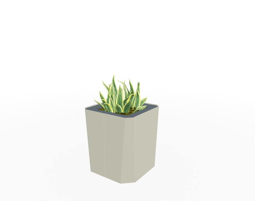 Magnuson KST - 1616L - M - PL Mid - Height Square Painted Steel Planter with Aluminum Top and Sealed Internal Liner (MAG - KST - 1616L - M - PL - XXX) - SchoolOutlet