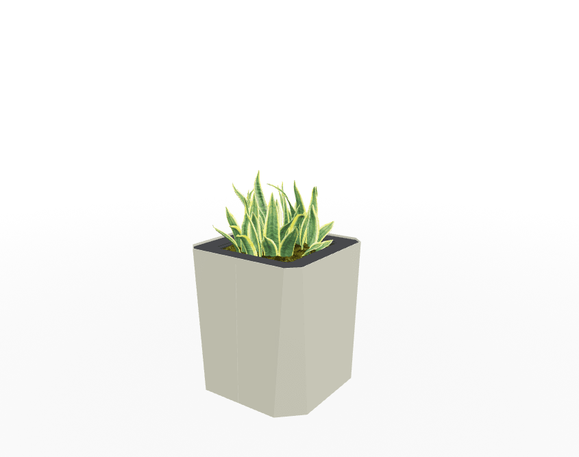 Magnuson KST - 1616L - M - PL Mid - Height Square Painted Steel Planter with Aluminum Top and Sealed Internal Liner (MAG - KST - 1616L - M - PL - XXX) - SchoolOutlet