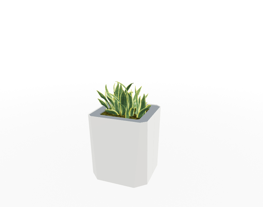 Magnuson KST - 1616L - M - PL Mid - Height Square Painted Steel Planter with Aluminum Top and Sealed Internal Liner (MAG - KST - 1616L - M - PL - XXX) - SchoolOutlet