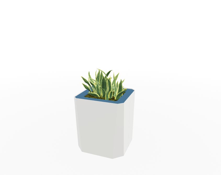 Magnuson KST - 1616L - M - PL Mid - Height Square Painted Steel Planter with Aluminum Top and Sealed Internal Liner (MAG - KST - 1616L - M - PL - XXX) - SchoolOutlet