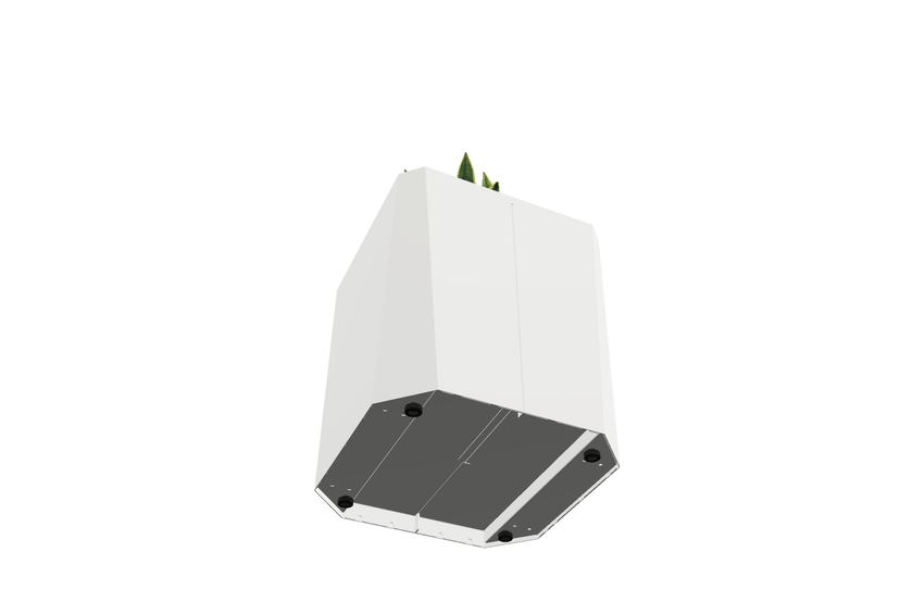 Magnuson KST - 1616L - M - PL Mid - Height Square Painted Steel Planter with Aluminum Top and Sealed Internal Liner (MAG - KST - 1616L - M - PL - XXX) - SchoolOutlet