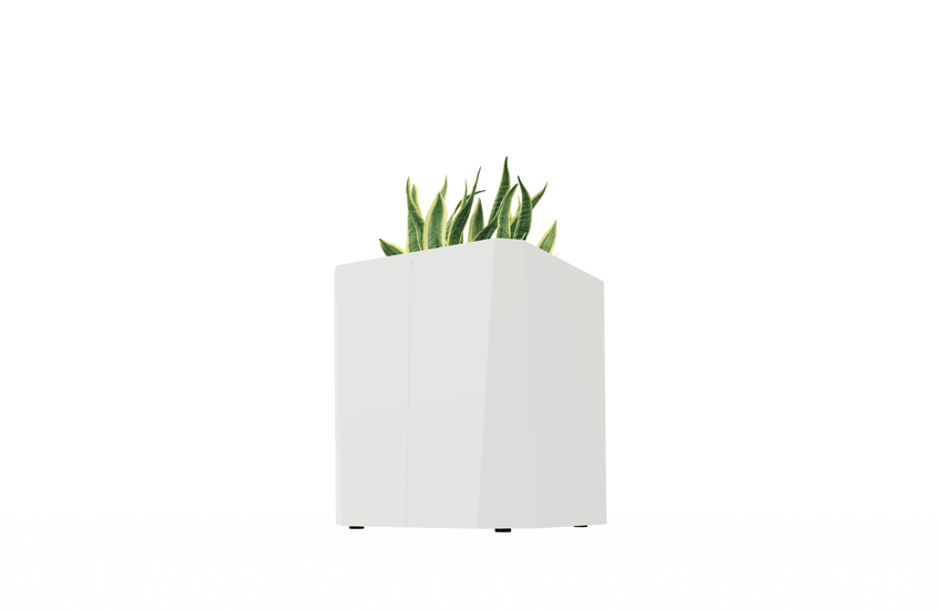Magnuson KST - 1616L - M - PL Mid - Height Square Painted Steel Planter with Aluminum Top and Sealed Internal Liner (MAG - KST - 1616L - M - PL - XXX) - SchoolOutlet