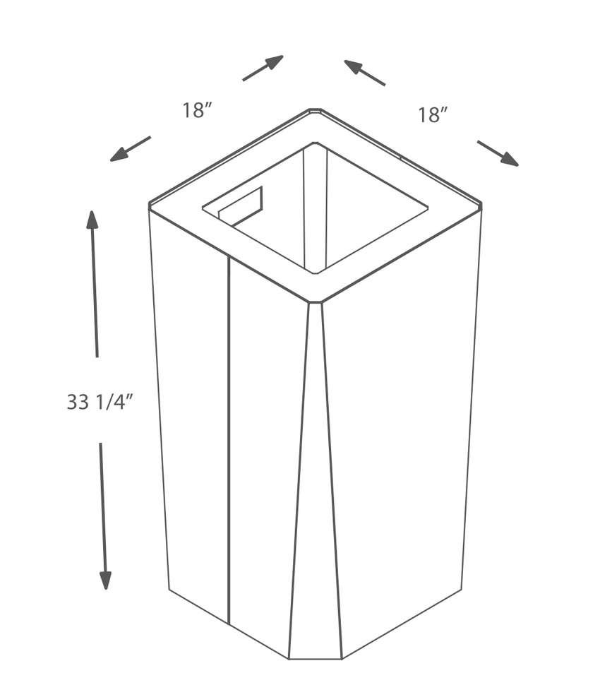 Magnuson KASTA KST - 1814L 35 - Gallon Rectangular Powder - Coated Steel Waste Receptacle with Internal Rigid Liner (MAG - KST - 1814L) - SchoolOutlet