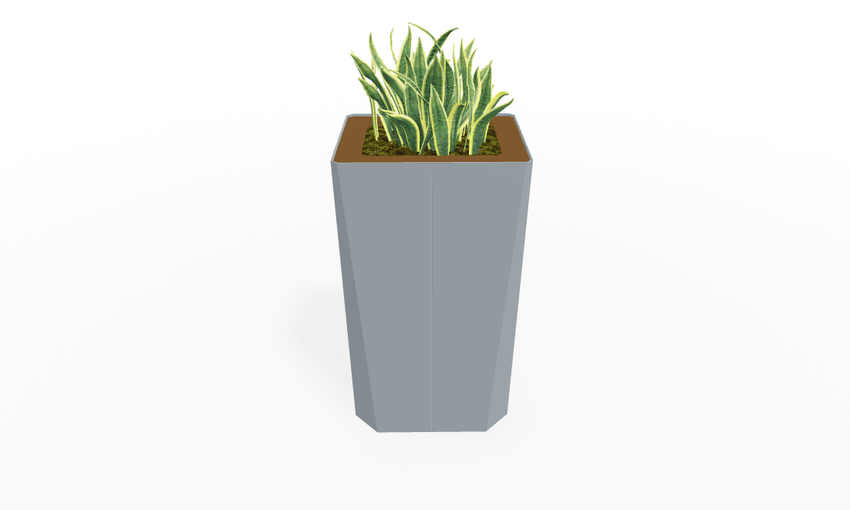 Magnuson KST - 1814L - H - PL High Kastan Rectangular Painted Steel Planter with Aluminum Top and Sealed Internal Liner (MAG - KST - 1814L - H - PL - XXX) - SchoolOutlet
