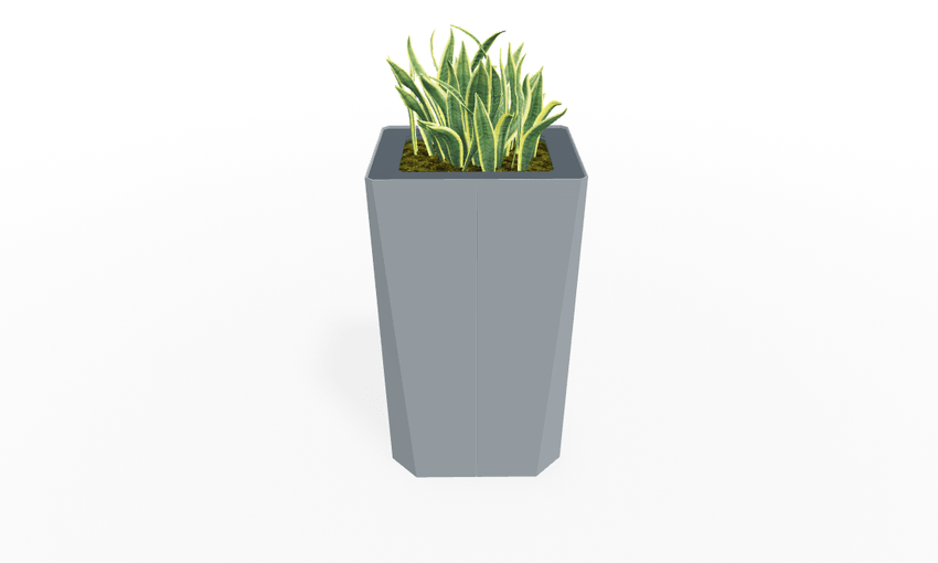Magnuson KST - 1814L - H - PL High Kastan Rectangular Painted Steel Planter with Aluminum Top and Sealed Internal Liner (MAG - KST - 1814L - H - PL - XXX) - SchoolOutlet