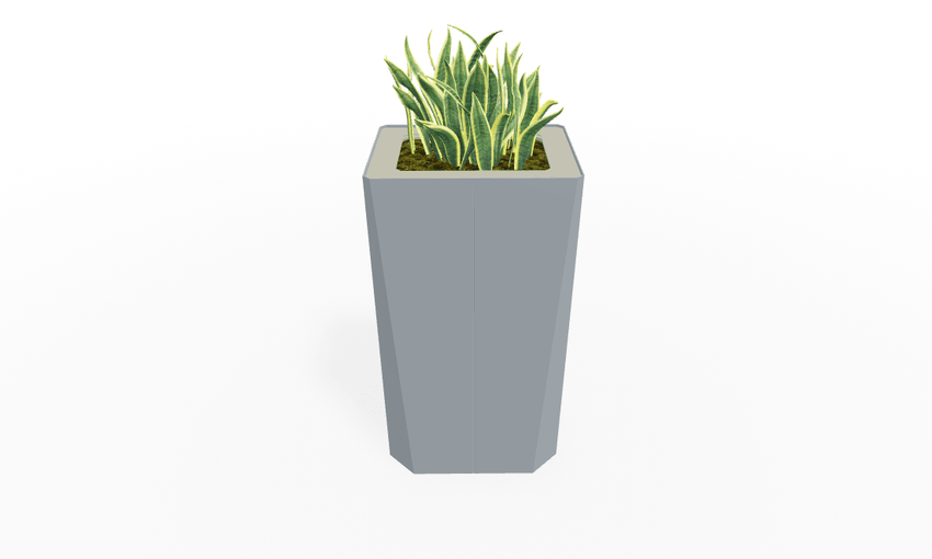 Magnuson KST - 1814L - H - PL High Kastan Rectangular Painted Steel Planter with Aluminum Top and Sealed Internal Liner (MAG - KST - 1814L - H - PL - XXX) - SchoolOutlet
