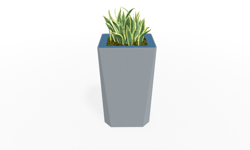 Magnuson KST - 1814L - H - PL High Kastan Rectangular Painted Steel Planter with Aluminum Top and Sealed Internal Liner (MAG - KST - 1814L - H - PL - XXX) - SchoolOutlet