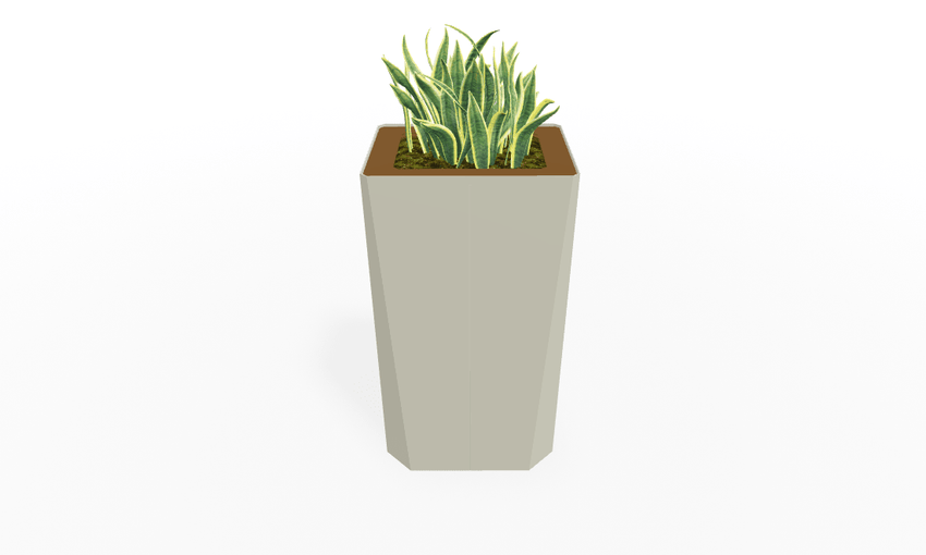 Magnuson KST - 1814L - H - PL High Kastan Rectangular Painted Steel Planter with Aluminum Top and Sealed Internal Liner (MAG - KST - 1814L - H - PL - XXX) - SchoolOutlet