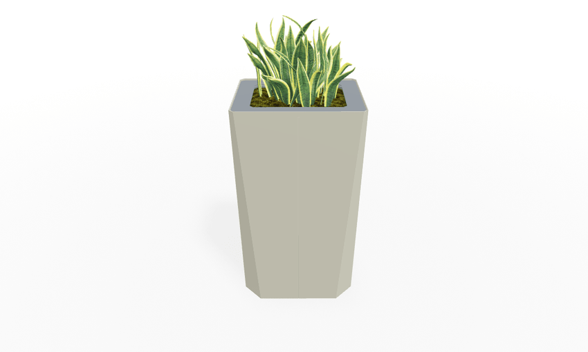 Magnuson KST - 1814L - H - PL High Kastan Rectangular Painted Steel Planter with Aluminum Top and Sealed Internal Liner (MAG - KST - 1814L - H - PL - XXX) - SchoolOutlet