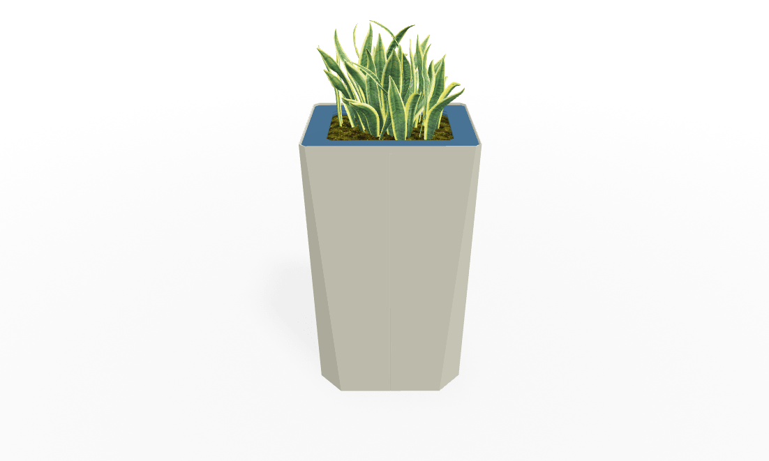 Magnuson KST - 1814L - H - PL High Kastan Rectangular Painted Steel Planter with Aluminum Top and Sealed Internal Liner (MAG - KST - 1814L - H - PL - XXX) - SchoolOutlet