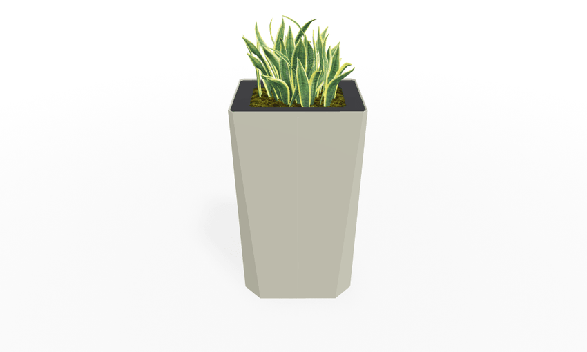 Magnuson KST - 1814L - H - PL High Kastan Rectangular Painted Steel Planter with Aluminum Top and Sealed Internal Liner (MAG - KST - 1814L - H - PL - XXX) - SchoolOutlet