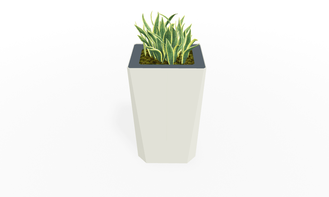 Magnuson KST - 1814L - H - PL High Kastan Rectangular Painted Steel Planter with Aluminum Top and Sealed Internal Liner (MAG - KST - 1814L - H - PL - XXX) - SchoolOutlet