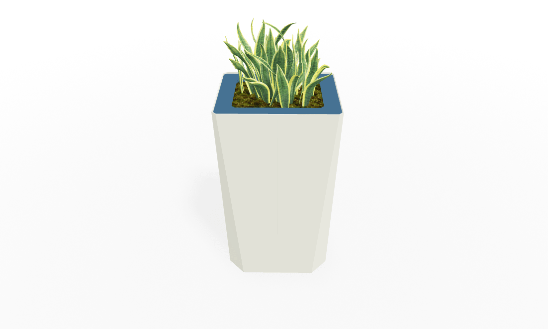 Magnuson KST - 1814L - H - PL High Kastan Rectangular Painted Steel Planter with Aluminum Top and Sealed Internal Liner (MAG - KST - 1814L - H - PL - XXX) - SchoolOutlet