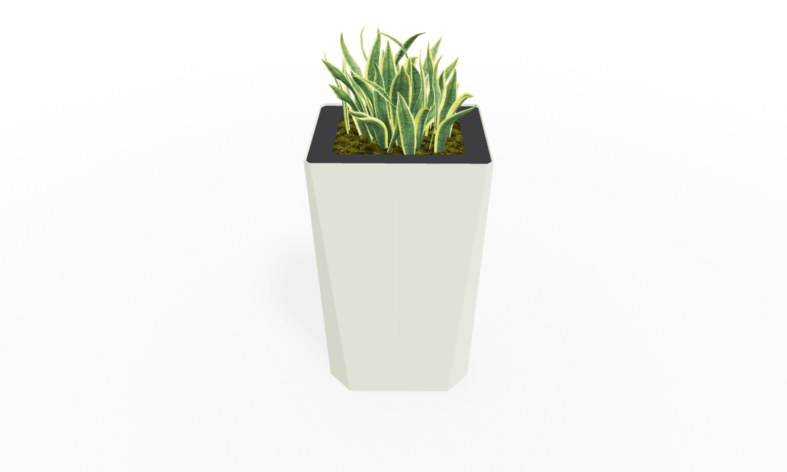 Magnuson KST - 1814L - H - PL High Kastan Rectangular Painted Steel Planter with Aluminum Top and Sealed Internal Liner (MAG - KST - 1814L - H - PL - XXX) - SchoolOutlet