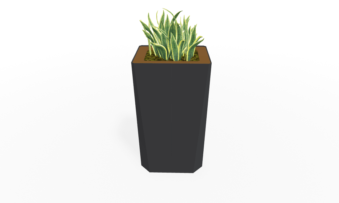 Magnuson KST - 1814L - H - PL High Kastan Rectangular Painted Steel Planter with Aluminum Top and Sealed Internal Liner (MAG - KST - 1814L - H - PL - XXX) - SchoolOutlet