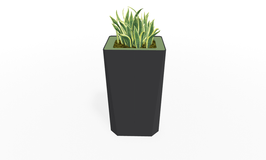Magnuson KST - 1814L - H - PL High Kastan Rectangular Painted Steel Planter with Aluminum Top and Sealed Internal Liner (MAG - KST - 1814L - H - PL - XXX) - SchoolOutlet