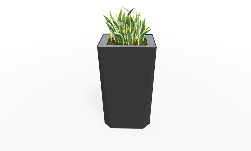 Magnuson KST - 1814L - H - PL High Kastan Rectangular Painted Steel Planter with Aluminum Top and Sealed Internal Liner (MAG - KST - 1814L - H - PL - XXX) - SchoolOutlet