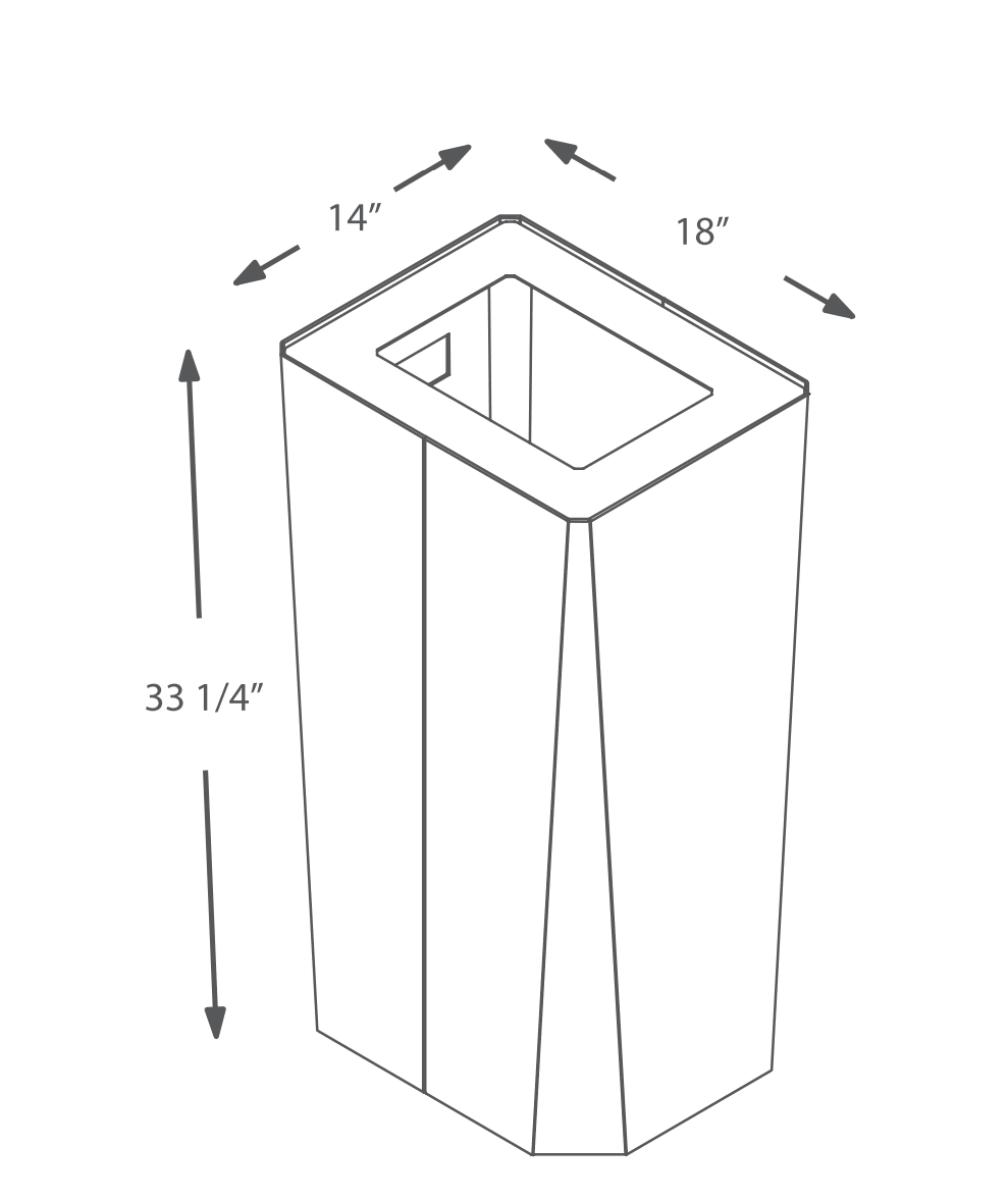 Magnuson KASTA KST - 1818L 45 - Gallon High - Capacity Square Waste Receptacle (MAG - KST - 1818L) - SchoolOutlet