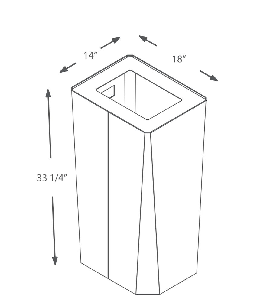 Magnuson KASTA KST - 1818L 45 - Gallon High - Capacity Square Waste Receptacle (MAG - KST - 1818L) - SchoolOutlet